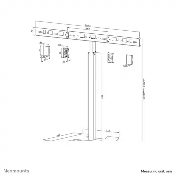 Supporto a pavimento per videobar Neomounts AV80-500BL - VESA - max. 10 kg - universale