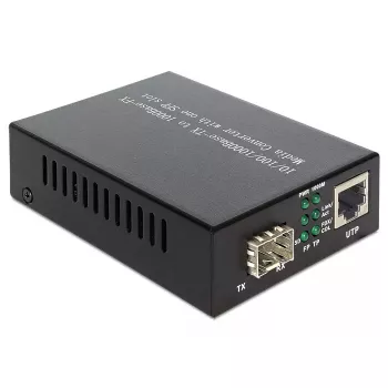 Convertitore di media DeLOCK 1000Base-T su SFP 1000 Mbit/s nero