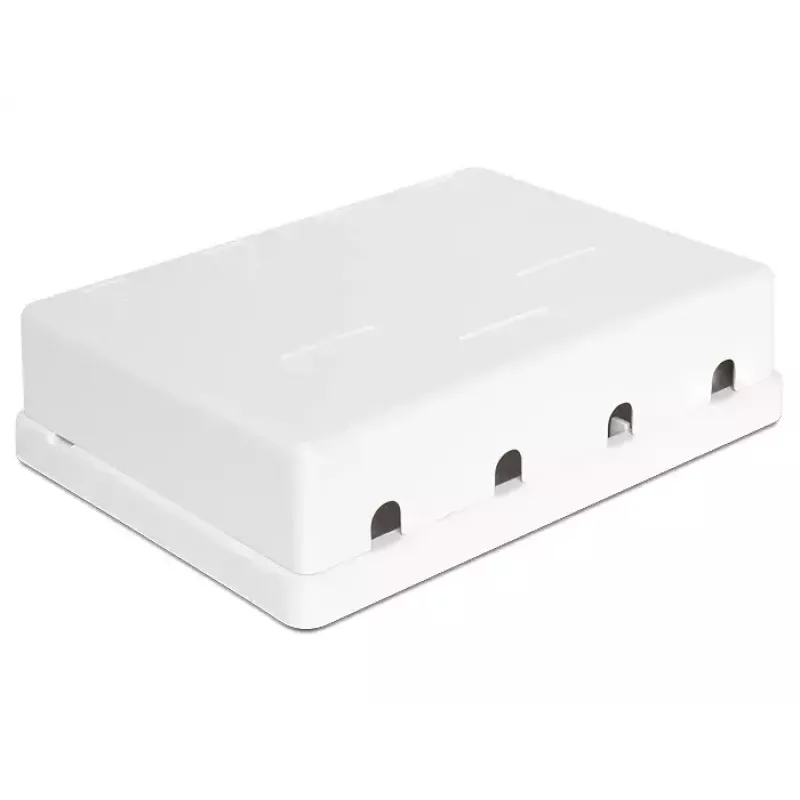 DeLOCK 86208 Scatola Keystone da superficie, 4 porte, bianco