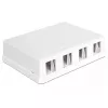 DeLOCK 86208 Scatola Keystone da superficie, 4 porte, bianco