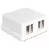 DeLOCK 86207 Scatola Keystone da superficie vuota, 2 porte, bianco