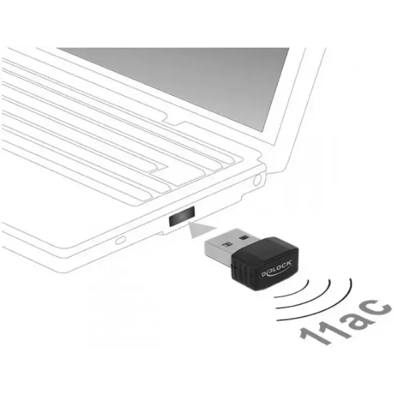 Scheda di rete DeLOCK 12461 WLAN 433 Mbit/s