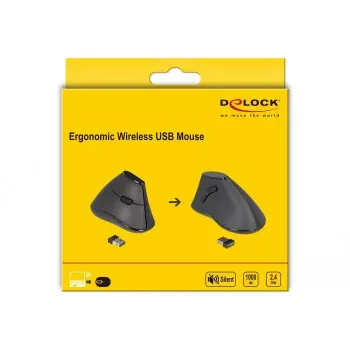 Mouse Office DeLOCK 12622 per destrimani RF wireless ottico 1000 DPI