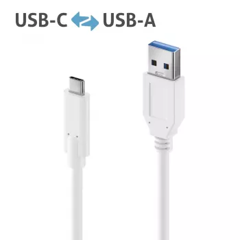 Cavo USB PureLink IS2610-010 USB 3.2 Gen 2 1m USB-C USB-A bianco