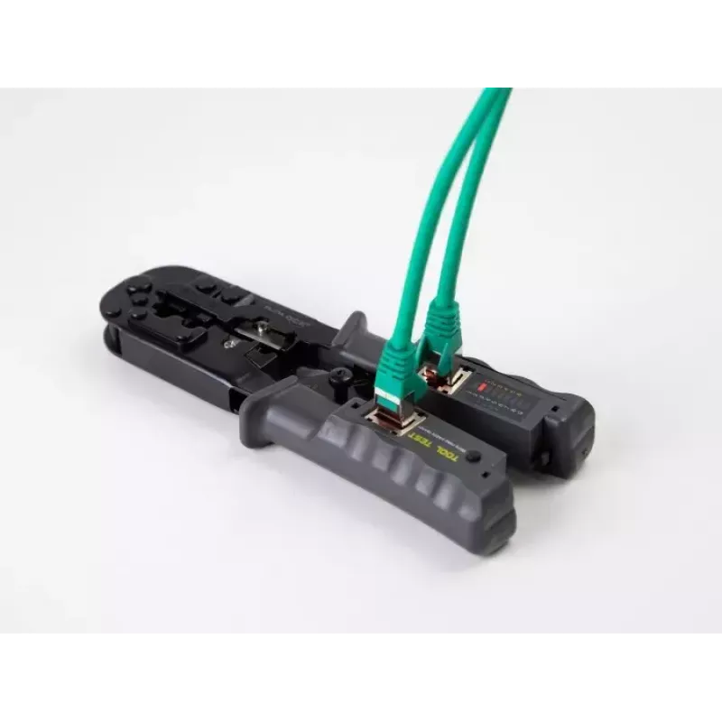 Pinza crimpatrice con spellafili e tester di rete DeLOCK 90510