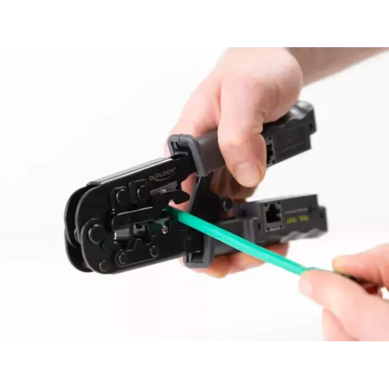 Pinza crimpatrice con spellafili e tester di rete DeLOCK 90510