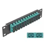 Patch panel in fibra ottica DeLOCK 10 pollici 12 porte SC duplex aqua 1U nero