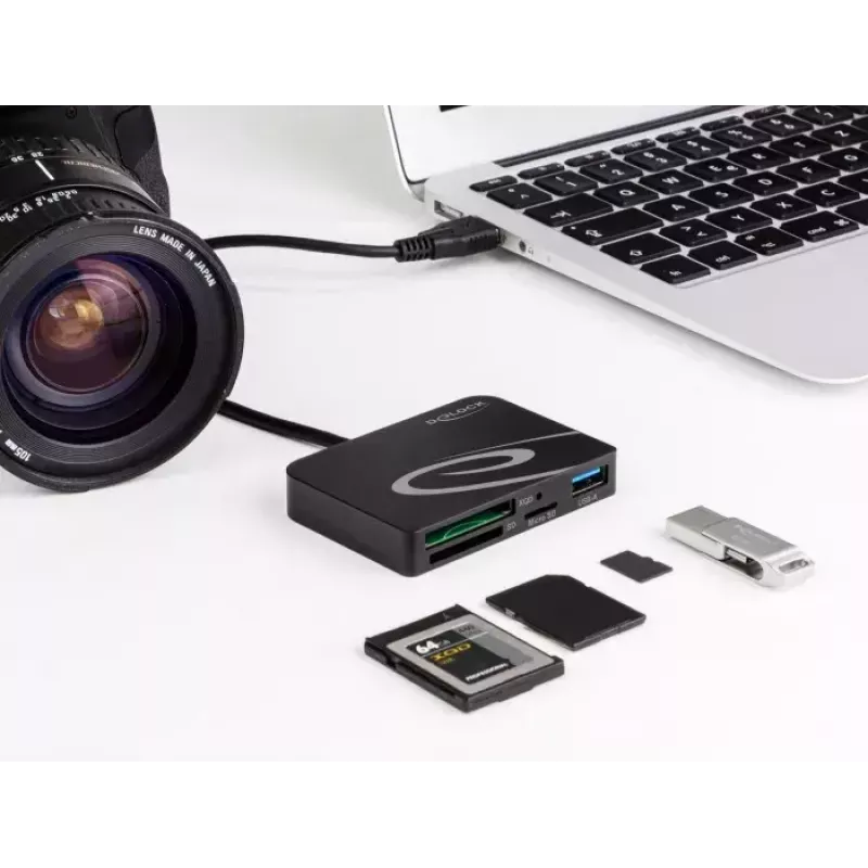 Lettore di schede DeLOCK 91756 nero MicroSD SD MMC USB 5 Mbit/s