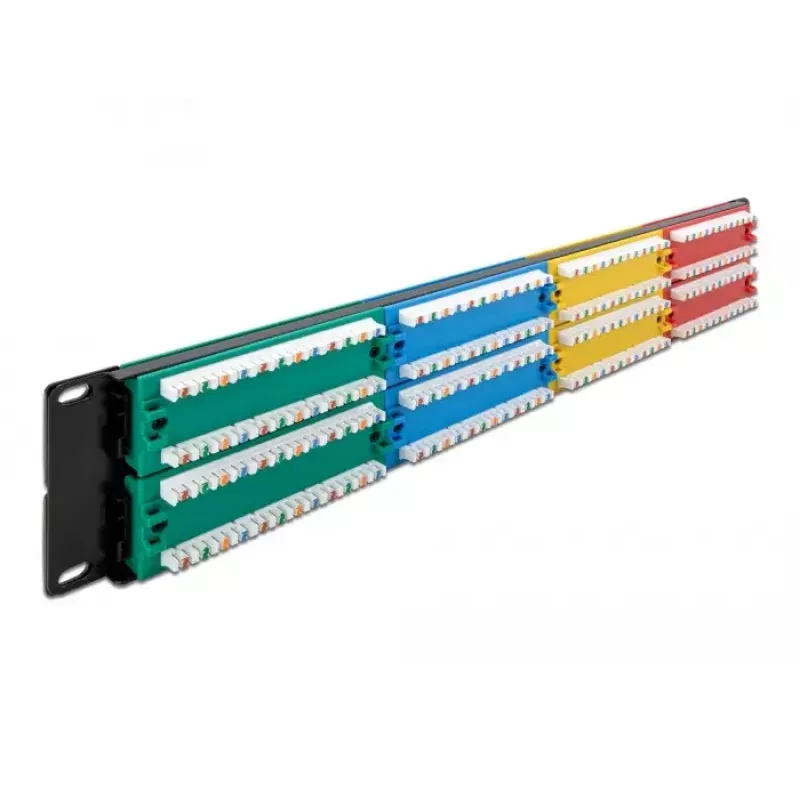 Patch panel DeLOCK 19 pollici 48 porte Cat.5e 2HE colorato RJ-45