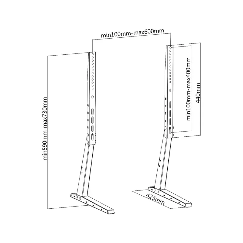 Supporto per monitor PureLink PM-TVS-02 nero 165,1 cm 35 kg