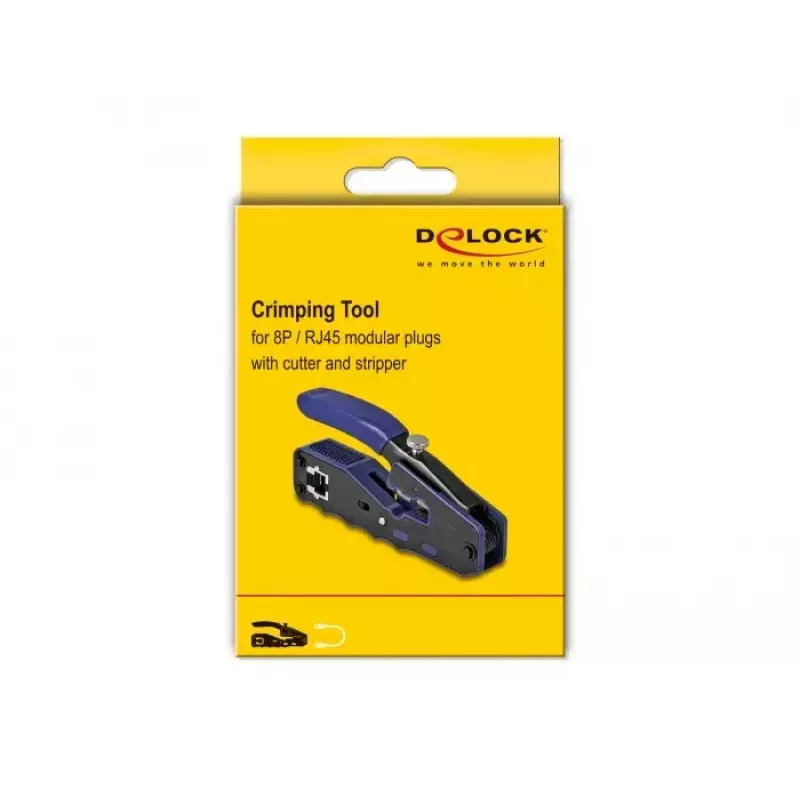 DeLOCK 90577 pinza crimpatrice per cavi attrezzo crimpatura nero blu larghezza 62 mm lunghezza 135 mm altezza 20 mm