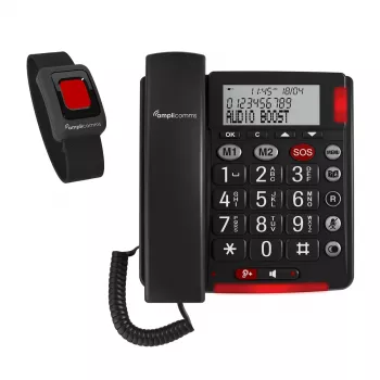 Telefono analogico amplicomms BigTel 50 Alarm Plus identificazione chiamante grigio scuro