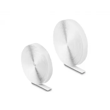 DeLOCK nastro velcro adesivo L 10 m x L 20 mm bianco