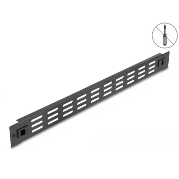 Pannello cieco forato DeLOCK 19 pollici 66985 nero metallo 1U