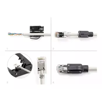DeLOCK set di connettori modulari RJ45 Cat.6A 25 pz. scarico di trazione protezione anti-piegatura affidabile