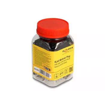 DeLOCK set di connettori modulari RJ45 Cat.6A 25 pz. scarico di trazione protezione anti-piegatura affidabile
