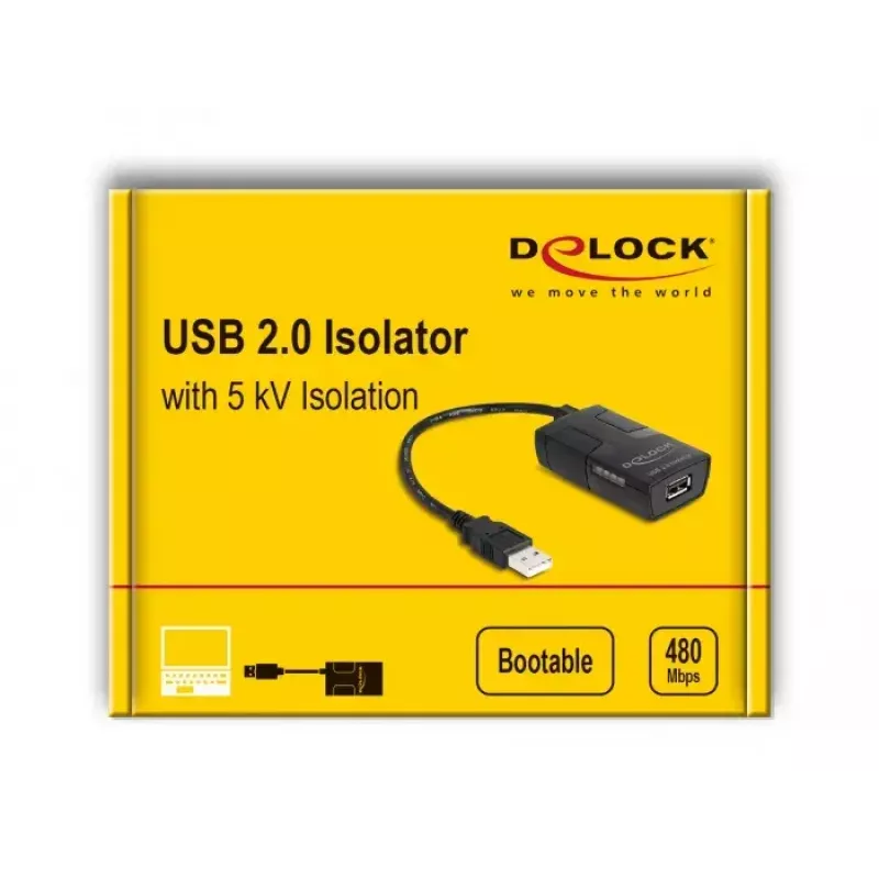 DeLOCK isolatore USB 2.0 tipo A connettore maschio su connettore femmina isolamento 5 kV