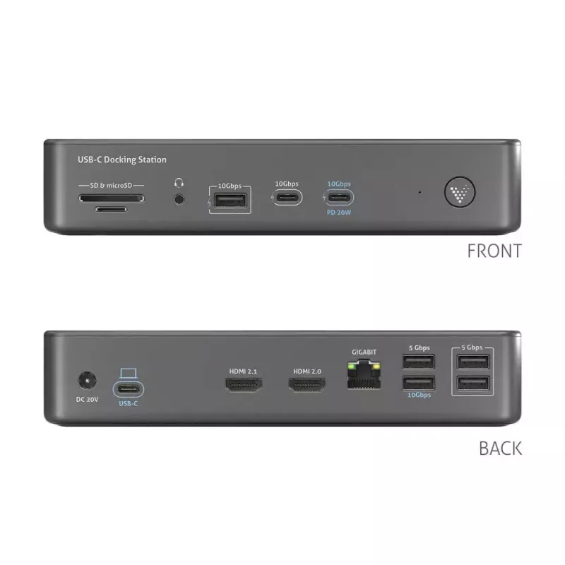 Dock per laptop PureLink VL-D200 con filo grigio USB Power Delivery HDMI 2.0