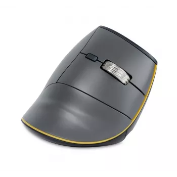 BakkerElkhuizen FastForward mouse, per destrorsi, design verticale, ottico, RF Wireless + Bluetooth + USB Type-C, 500 DPI, grigio