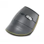 BakkerElkhuizen FastForward mouse, per destrorsi, design verticale, ottico, RF Wireless + Bluetooth + USB Type-C, 500 DPI, grigio