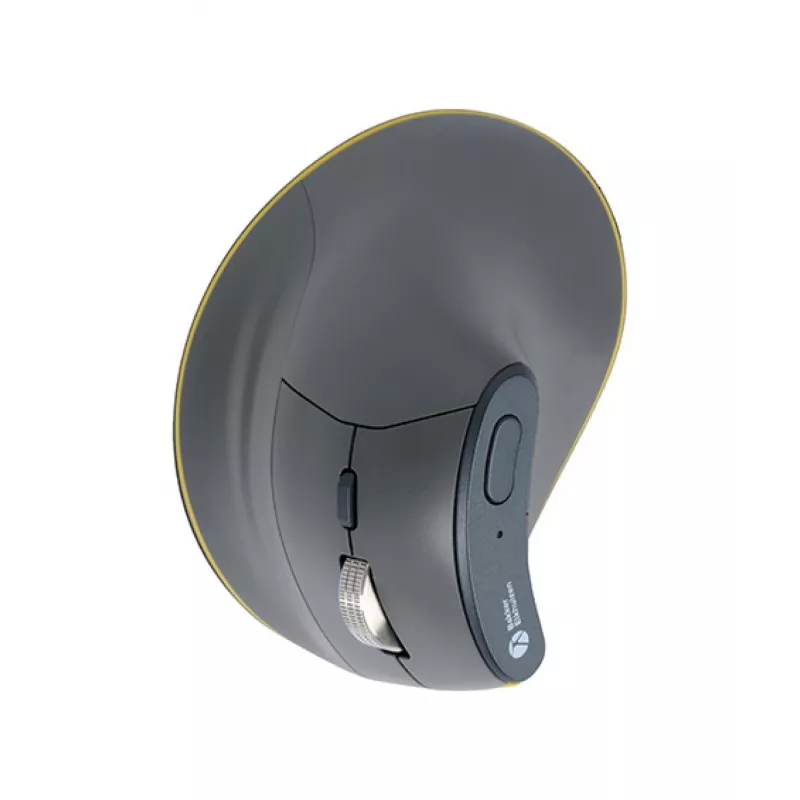 BakkerElkhuizen FastForward mouse, per destrorsi, design verticale, ottico, RF Wireless + Bluetooth + USB Type-C, 500 DPI, grigio