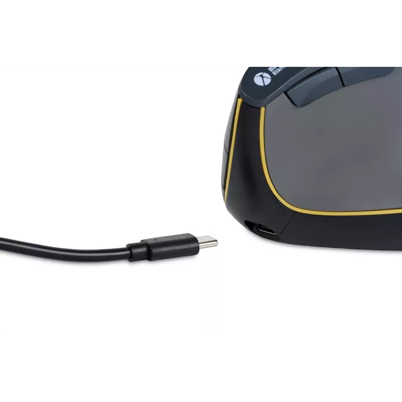BakkerElkhuizen FastForward mouse, per destrorsi, design verticale, ottico, RF Wireless + Bluetooth + USB Type-C, 500 DPI, grigio