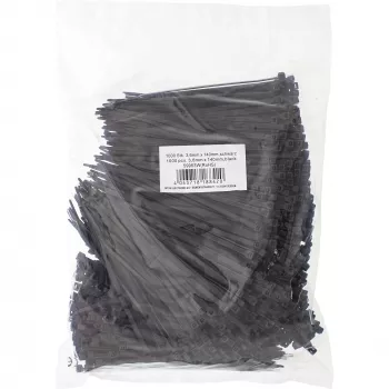Fascette per cavi InLine 140 mm lunghezza 3,6 mm larghezza nylon nero, confezione da 1000 pz.