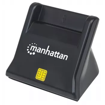Manhattan lettore di smart/SIM card USB-A, 480 Mbit/s (USB 2.0), da tavolo, compatibile con tipo a frizione, Hi-Speed USB, cavo 86 cm, nero, tre anni di garanzia