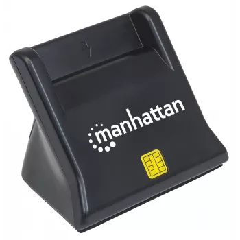 Manhattan lettore di smart/SIM card USB-A, 480 Mbit/s (USB 2.0), da tavolo, compatibile con tipo a frizione, Hi-Speed USB, cavo 86 cm, nero, tre anni di garanzia
