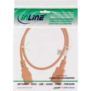 Prolunga cavo alimentazione InLine, C13 / C14, arancione, 0,3 m