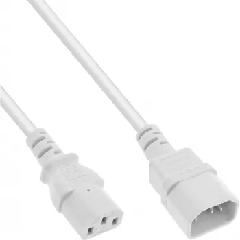 Prolunga cavo alimentazione InLine, C13 / C14, bianco, 0,75 m
