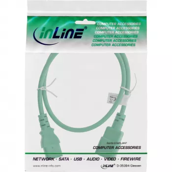 Prolunga cavo alimentazione InLine, C13 / C14, verde, 1 m