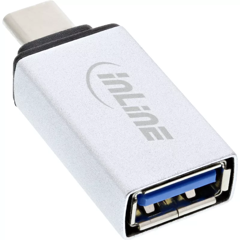 Adattatore USB 3.2 Gen.2 InLine, connettore maschio USB-C a connettore femmina USB-A, argento