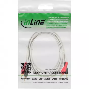 Cavo audio InLine 2x connettore maschio RCA a connettore maschio bianco / oro 3 m