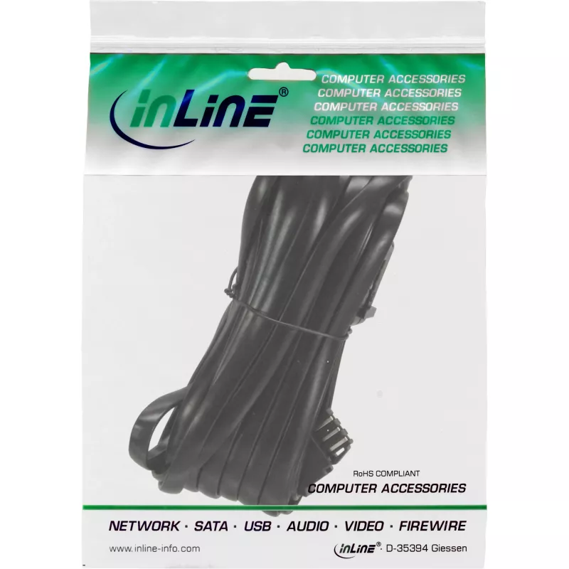 Cavo di prolunga telefonico TAE-N InLine connettore maschio / femmina TAE-N 10 m