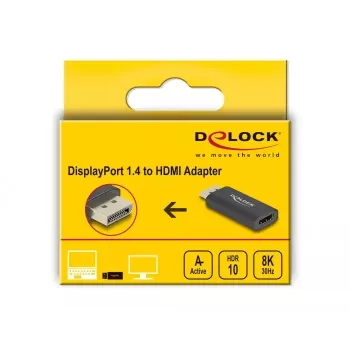 Adattatore attivo DisplayPort 1.4 su HDMI DELOCK 8K HDR nero