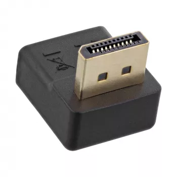 Adattatore DisplayPort InLine, connettore maschio / femmina DisplayPort angolato verso il basso