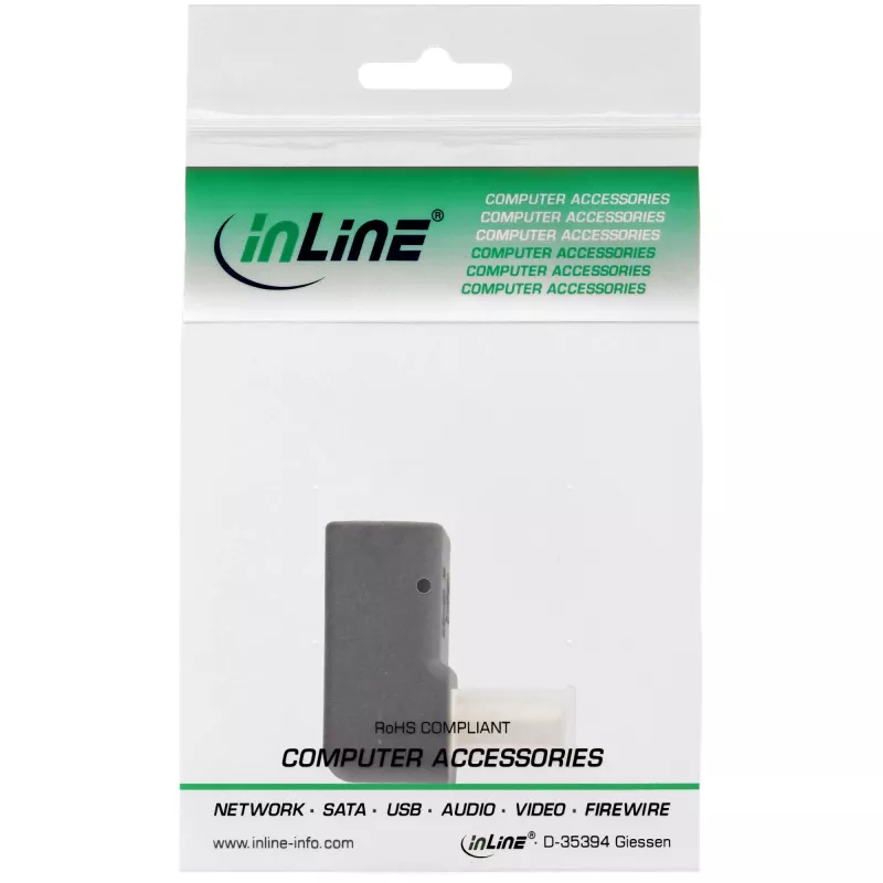 Adattatore DisplayPort InLine, connettore maschio / femmina DisplayPort angolato verso il basso