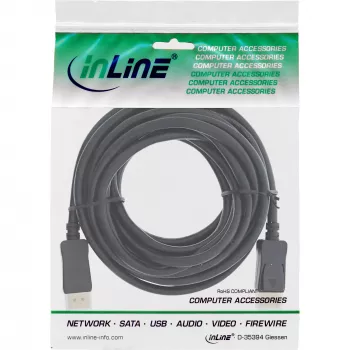 Cavo DisplayPort 1.4 attivo InLine 17207P 8K4K nero oro 7,5 m