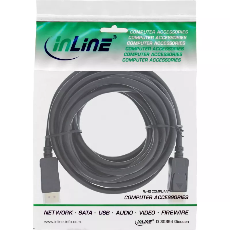Cavo DisplayPort 1.4 attivo InLine 17207P 8K4K nero oro 7,5 m