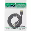 Cavo piatto USB 2.0 InLine Type-A connettore maschio / femmina placcato oro nero 3 m