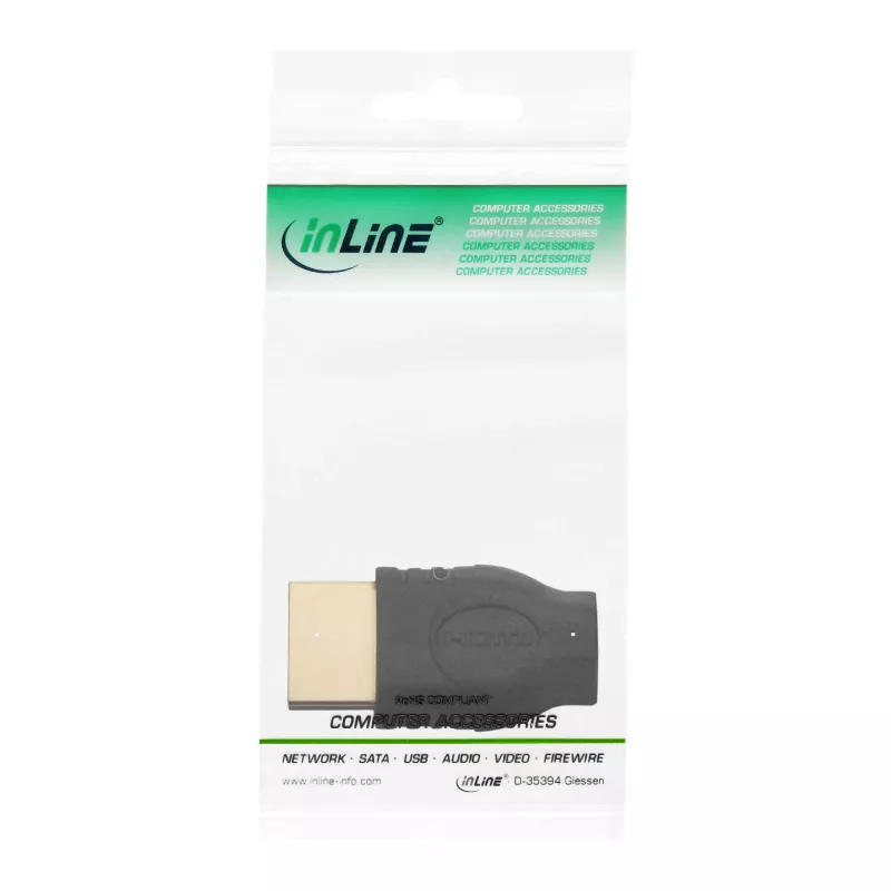 Adattatore HDMI InLine connettore maschio HDMI A / connettore femmina HDMI D placcato oro 17690A