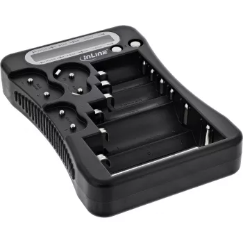 Tester batterie InLine 01285 con display LCD per batterie a stilo e a bottone