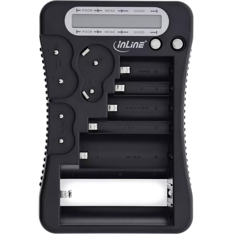 Tester batterie InLine 01285 con display LCD per batterie a stilo e a bottone