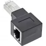 Adattatore per patch cable InLine Cat.6A, RJ45 maschio / femmina, angolato 90° verso destra