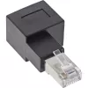 Adattatore per patch cable InLine Cat.6A, RJ45 maschio / femmina, angolato 90° verso destra