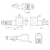 Adattatore per patch cable InLine Cat.6A, RJ45 maschio / femmina, angolato 90° verso destra