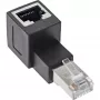 Adattatore per patch cable InLine Cat.6A, RJ45 maschio / femmina, angolato 90° verso l'alto