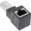 Adattatore per patch cable InLine Cat.6A, RJ45 maschio / femmina, angolato 90° verso l'alto
