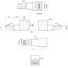 Adattatore per patch cable InLine Cat.6A, RJ45 maschio / femmina, angolato 90° verso l'alto